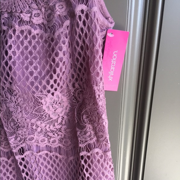 Mauve High neck lace sleeveless top Sz M New - Picture 6 of 13